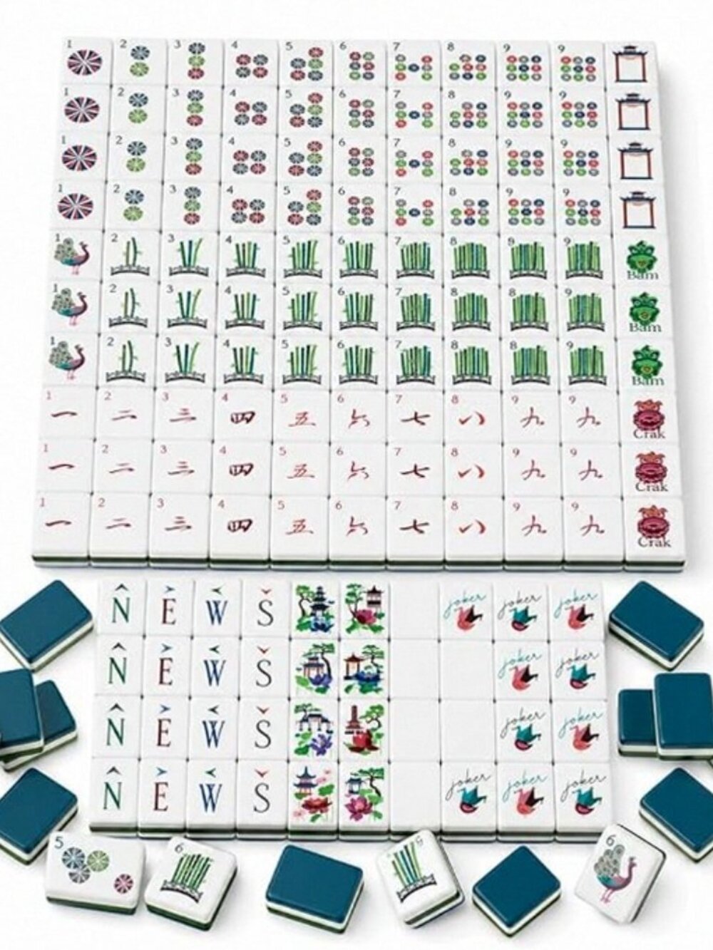 Luxury Teal American Mahjong Set 160 Tiles - Picture 4 of 4